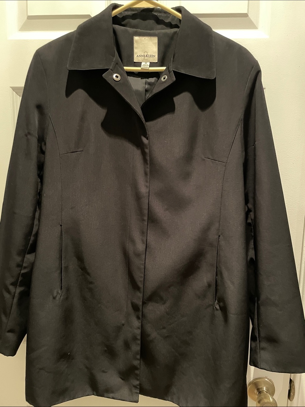 Anne Klein Black Rain Coat size Medium